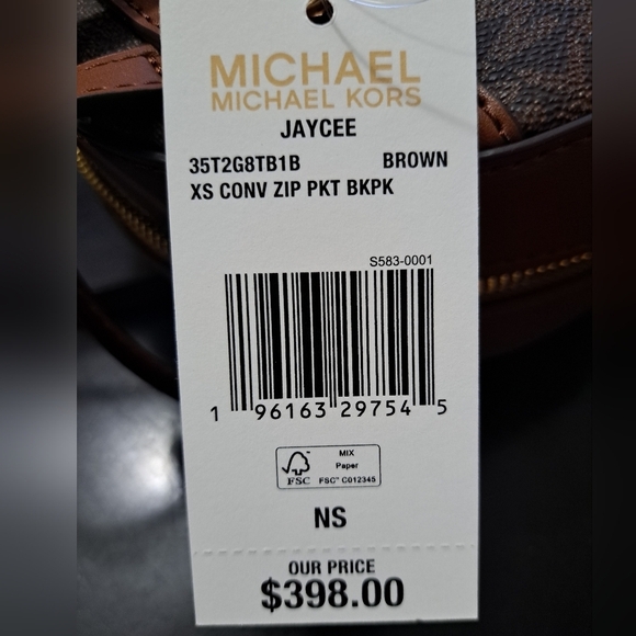 NWT Michael Kors Mini Backpack/Shoulder Bag - Picture 11 of 11